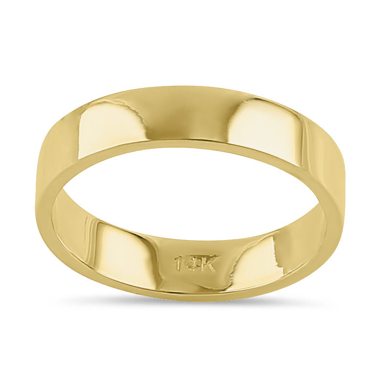 Solid 14K Gold 4mm Flat Wedding Band