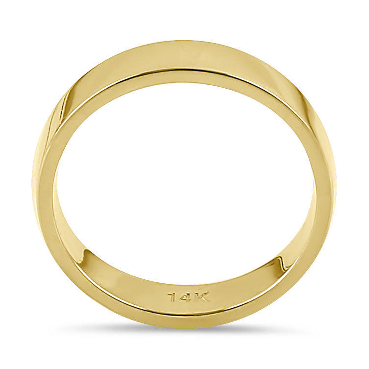 Solid 14K Gold 4mm Flat Wedding Band