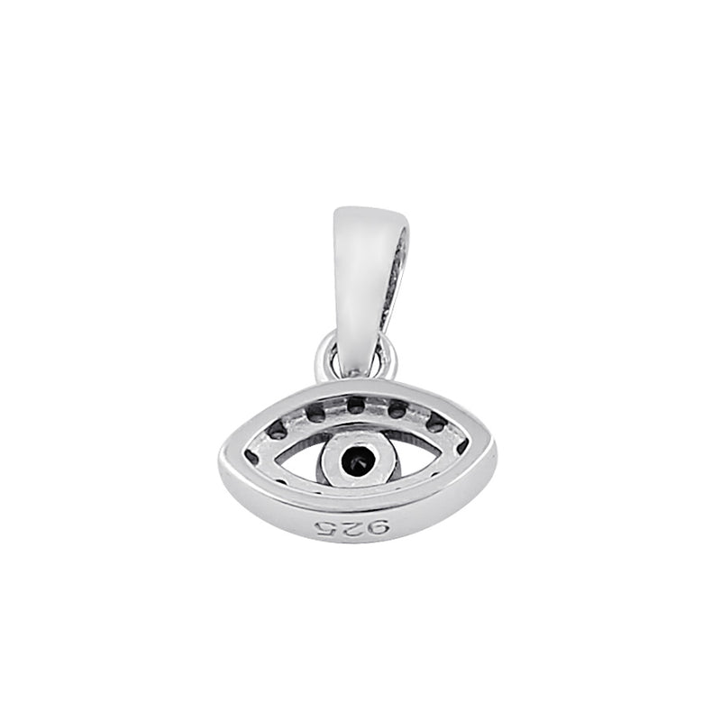 Sterling Silver Blue Spinel CZ Eye Pendant