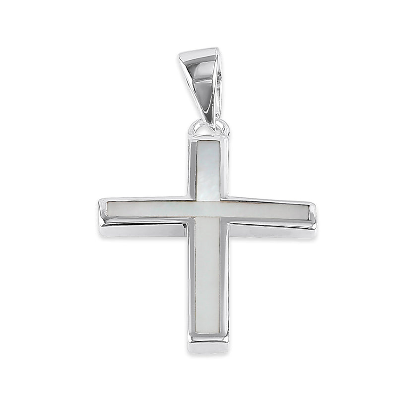 Sterling Silver Mother of Pearl Cross Pendant