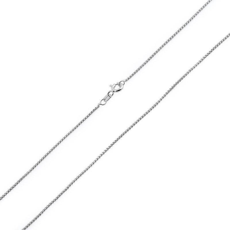 Wholesale Sterling Silver Round Box Chain Necklace 1.1mm for Sale.