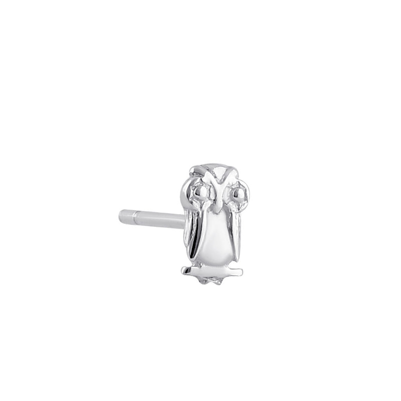 Sterling Silver Owl Stud Earrings