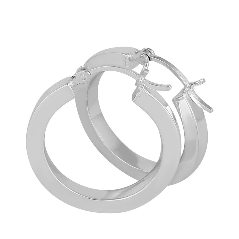 Sterling Silver 3.0mm x 30.0mm Hoop Earrings