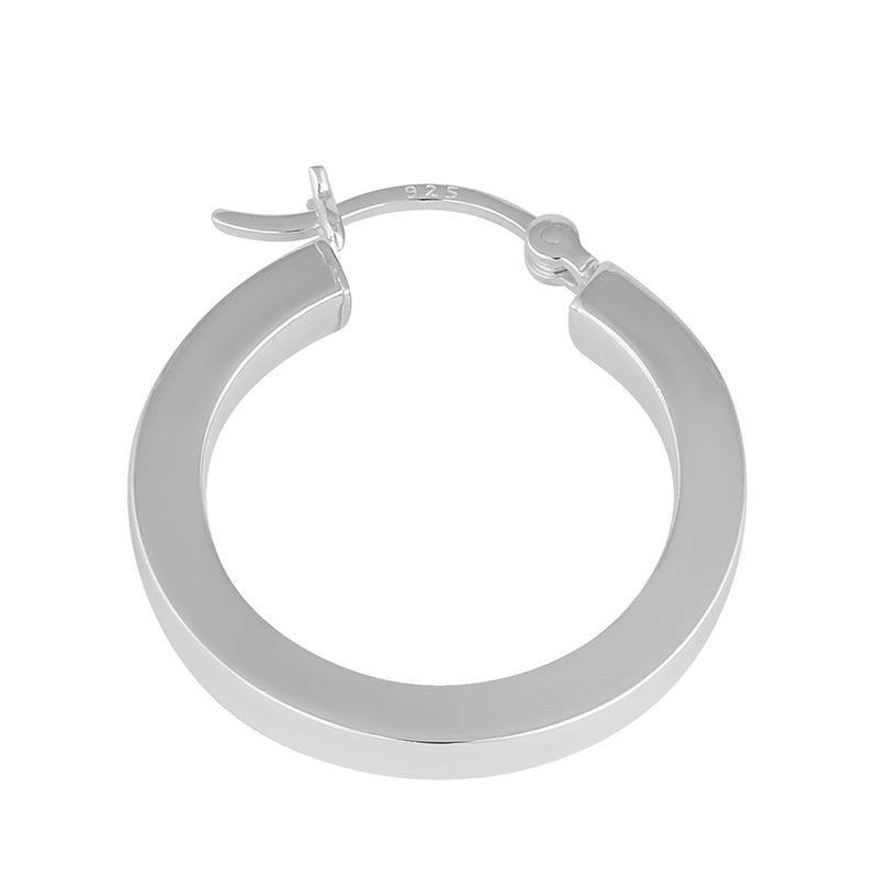 Sterling Silver 3.0mm x 30.0mm Hoop Earrings