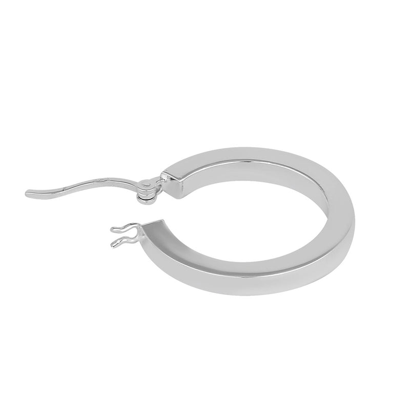 Sterling Silver 3.0mm x 30.0mm Hoop Earrings