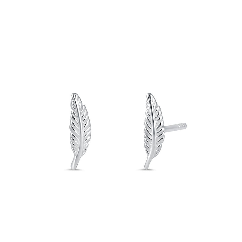 Sterling Silver Feather Earrings