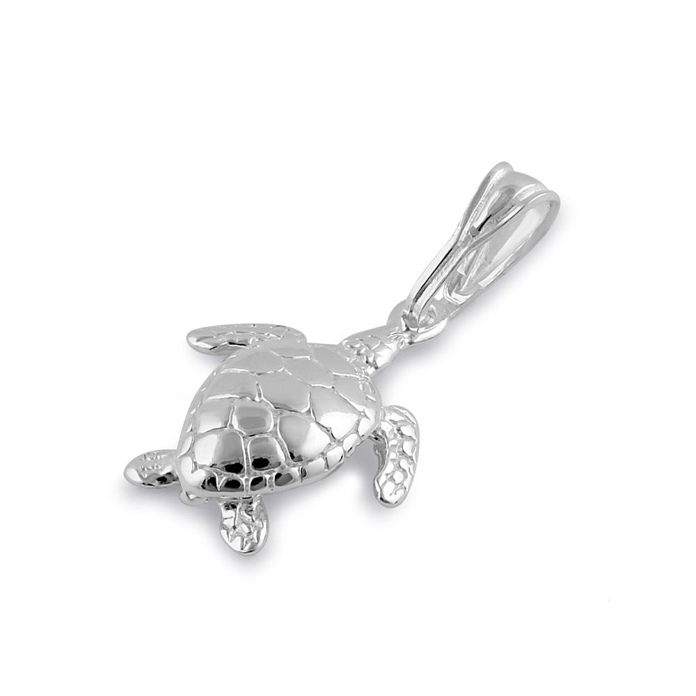 Sterling Silver High Polished Turtle Pendant