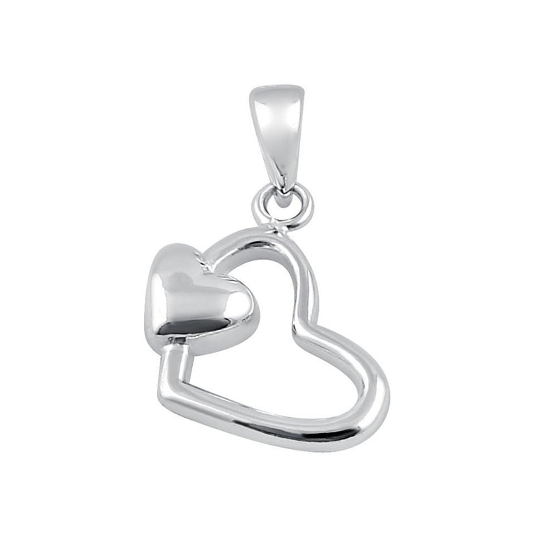 Sterling Silver Double Heart Pendant