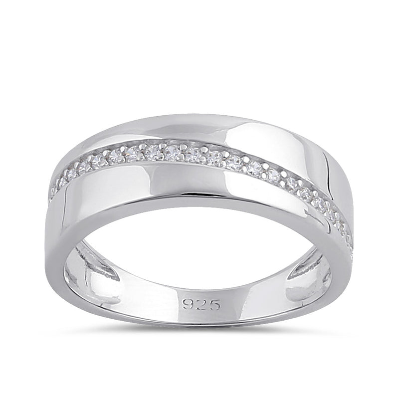 Sterling Silver Clear CZ Band Ring