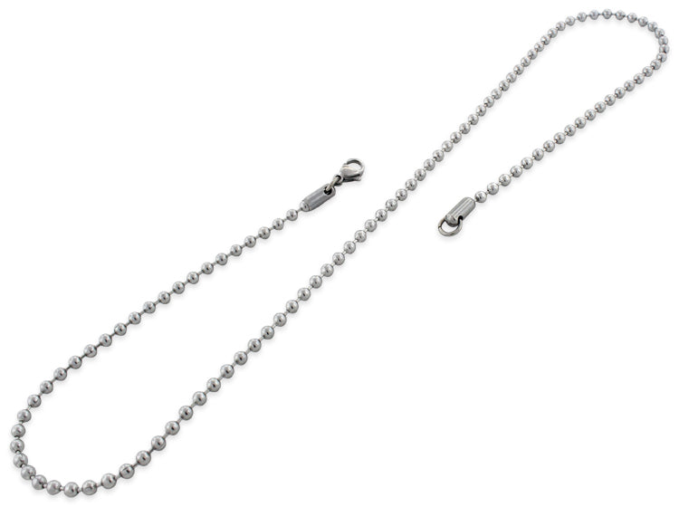 Stainless Steel 22" Bead Chain Necklace 3.0 MM