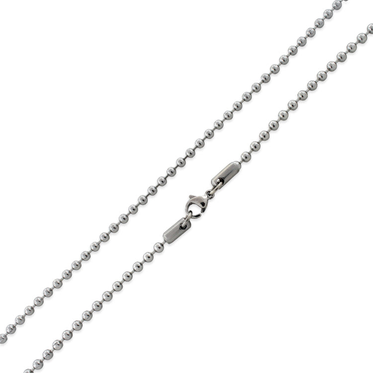 Stainless Steel 24" Bead Chain Necklace 3.0 MM