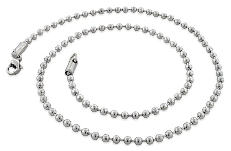 Stainless Steel 24" Bead Chain Necklace 3.0 MM