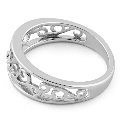 Sterling Silver Vines Flower Ring