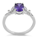 Wholesale Sterling Silver Double Butterfly Amethyst Center Stone CZ Ring