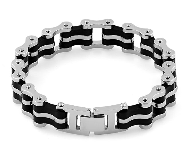 Stainless Steel Biker Black Bracelet