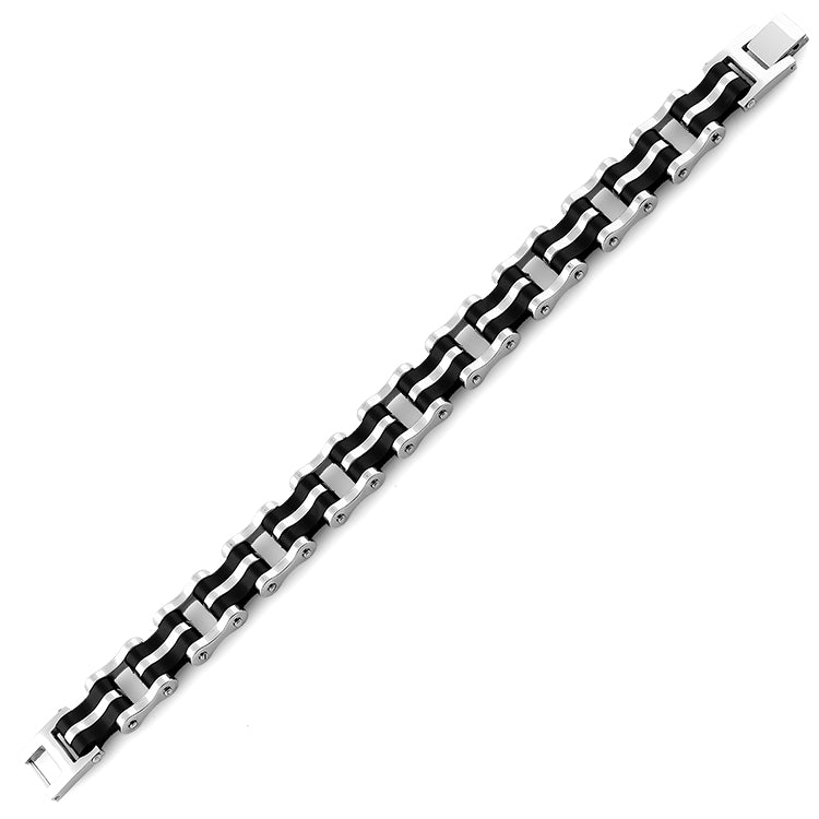 Stainless Steel Biker Black Bracelet