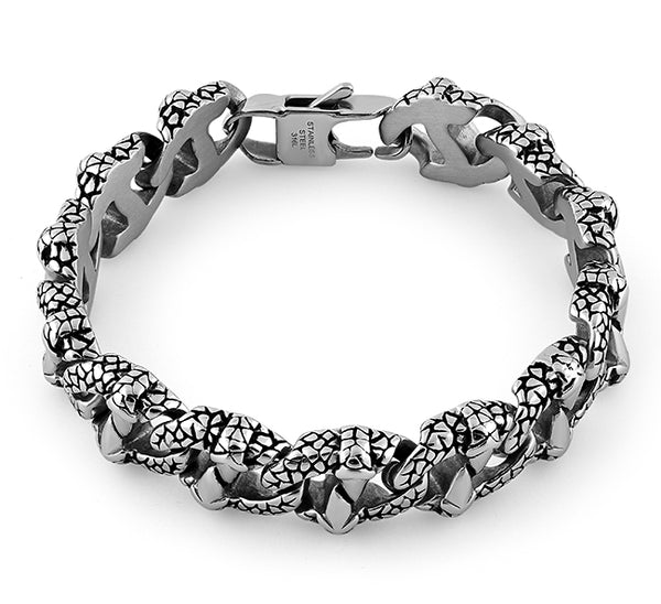 Stainless Steel Reptile Claw Marina Chain Bracelet