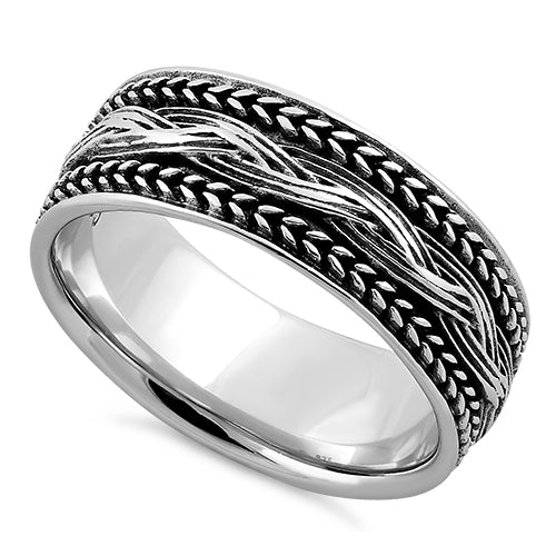 Sterling Silver Braided Bali Ring