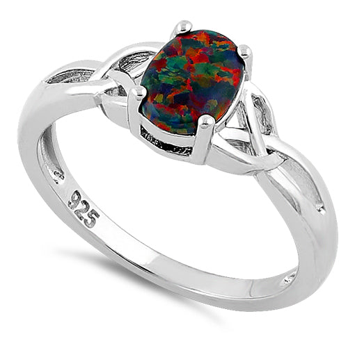 Wholesale Sterling Silver Center Stone Charmed Black Lab Opal Ring for ...
