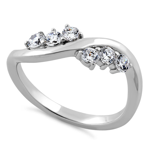 Sterling Silver Edgy CZ Ring