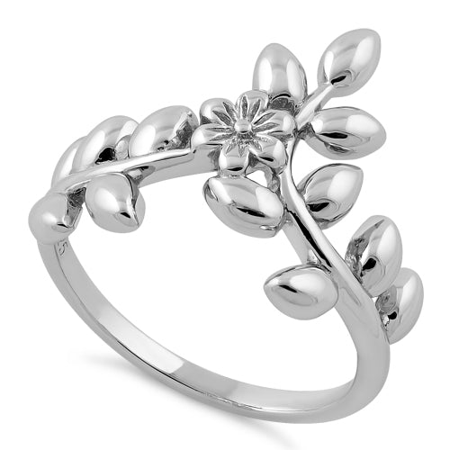 Wholesale Sterling Silver Flower Leaves Ring for sale