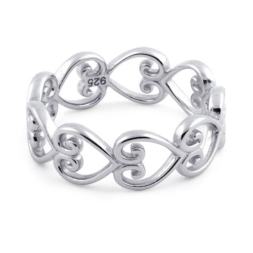 Sterling Silver Heart Eternity Ring