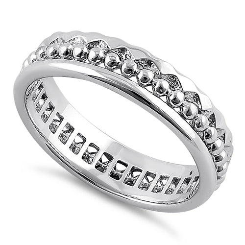 Sterling Silver Jagged Pattern Eternity Band