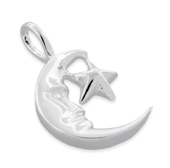 Wholesale Sterling Silver Moon & Star Pendant for Sale