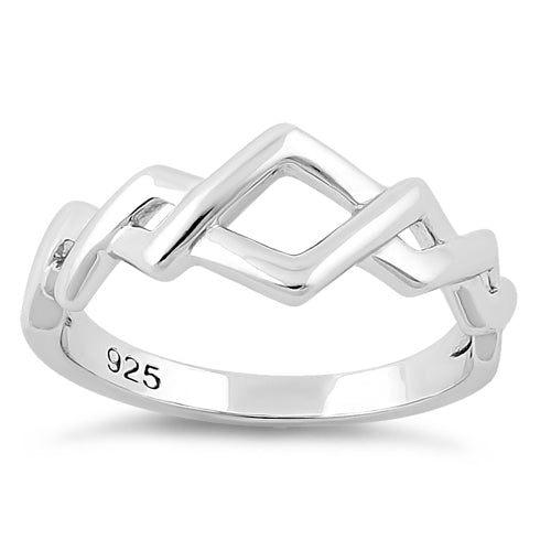 Sterling Silver Opposing Zig Zags Ring