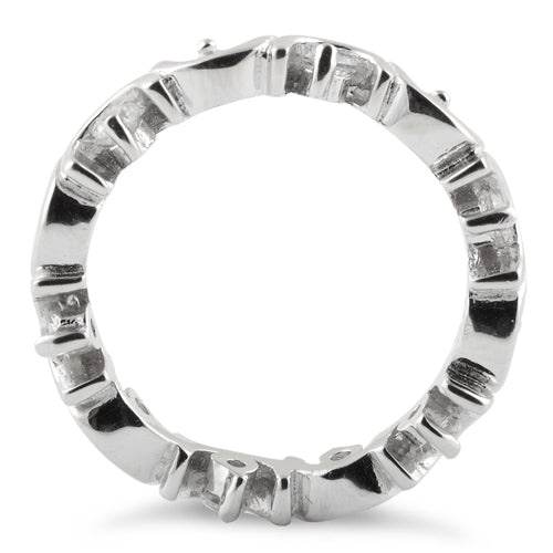 Sterling Silver Unique Eternity CZ Ring