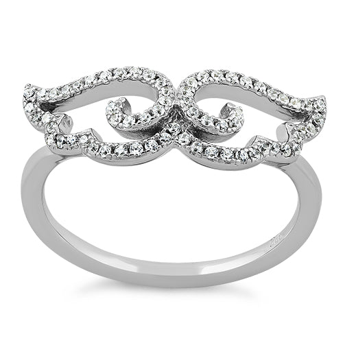 Sterling Silver Wings CZ Ring